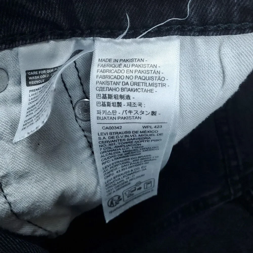 Levis 505 Jeans Mens 34x34 Gray Charcoal Wash Regular Straight Zip Fly Stretch